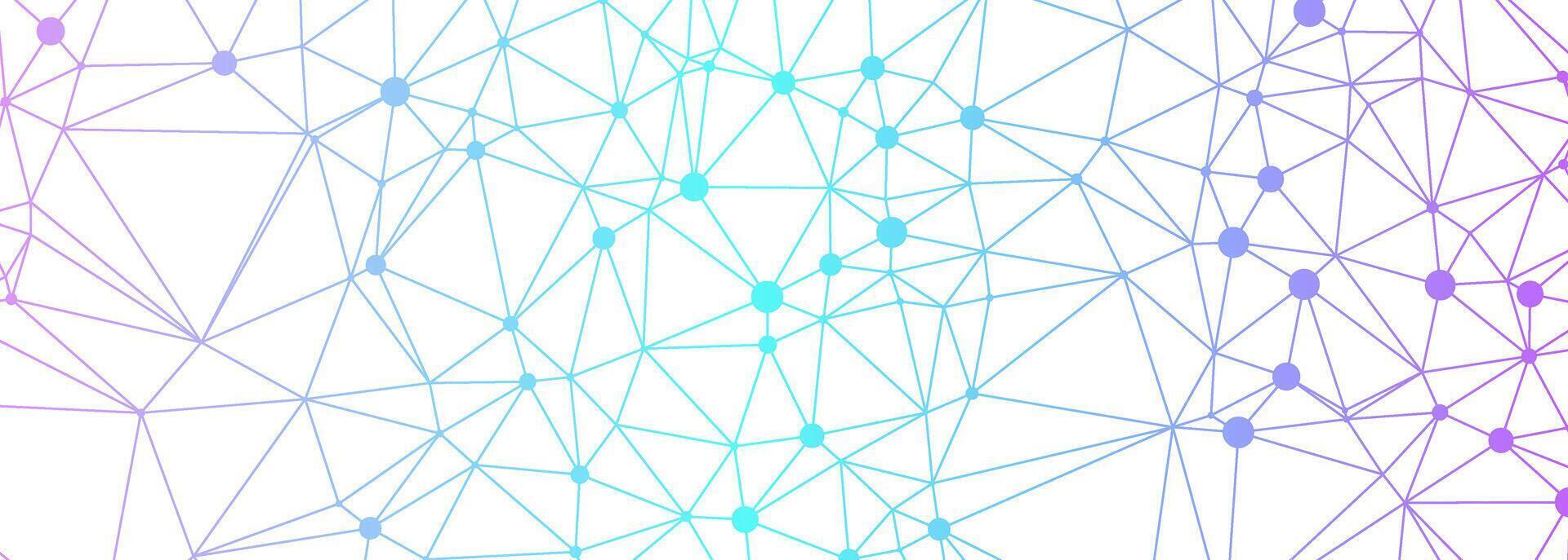 Abstract geometric pattern of connected lines and dots with white background. vector