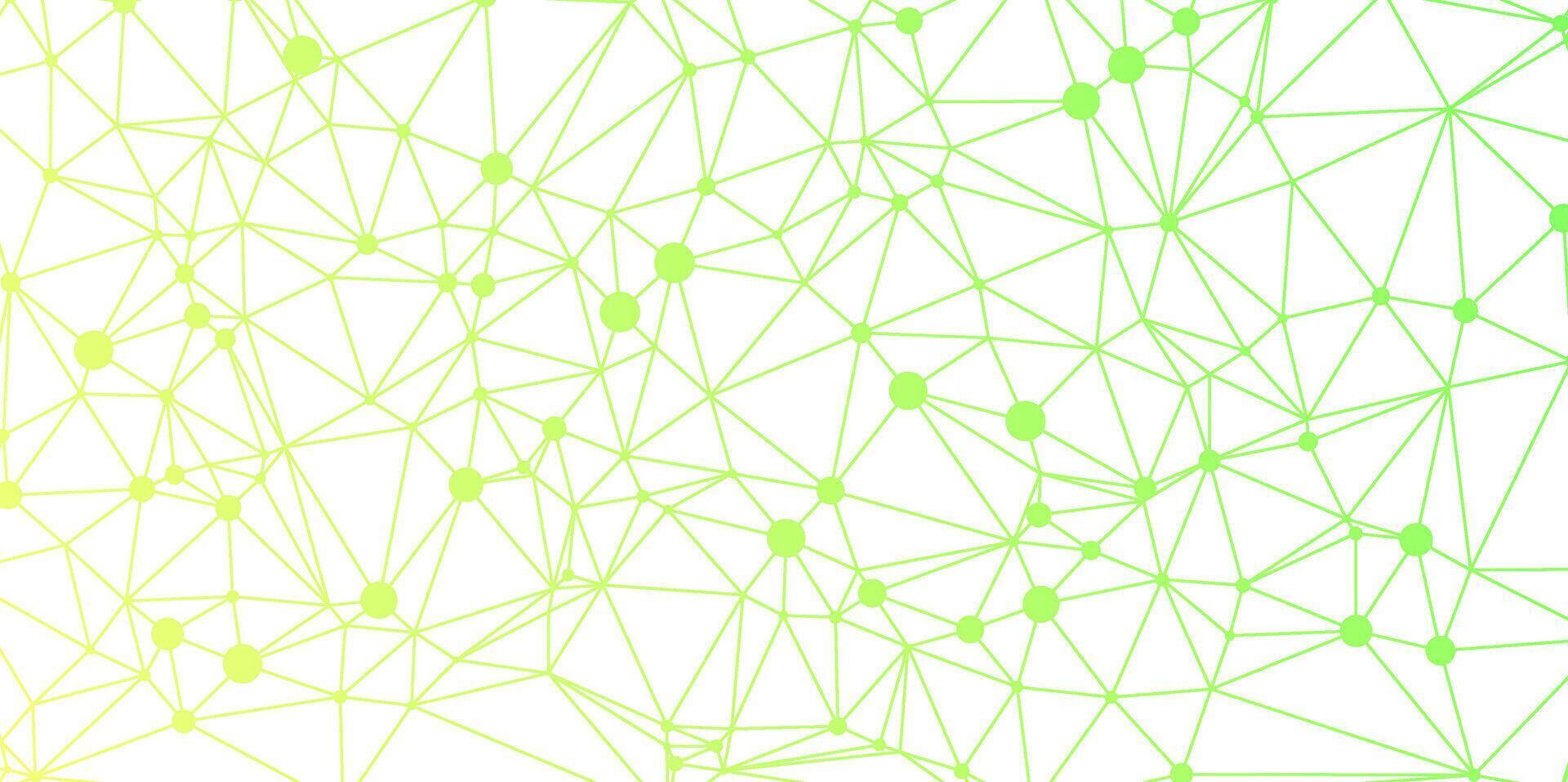 Abstract green and white geometric pattern with connected dots. vector