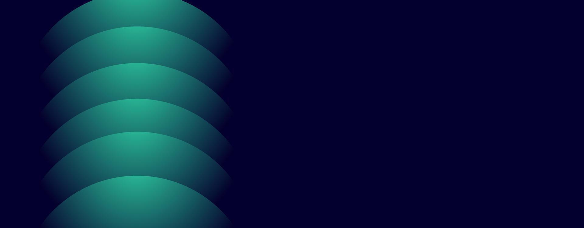 Abstract dark blue background with layered teal curved shapes. vector