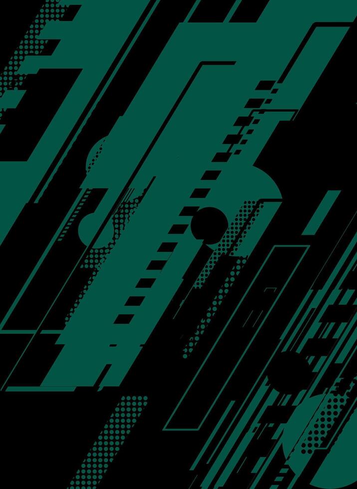 Abstract geometric pattern with teal and black. vector