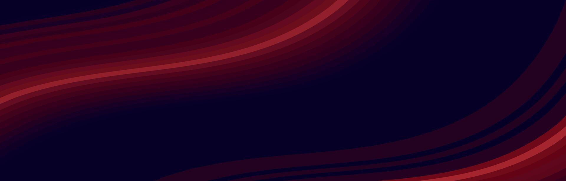 Abstract background with red curved lines on a dark blue background. vector