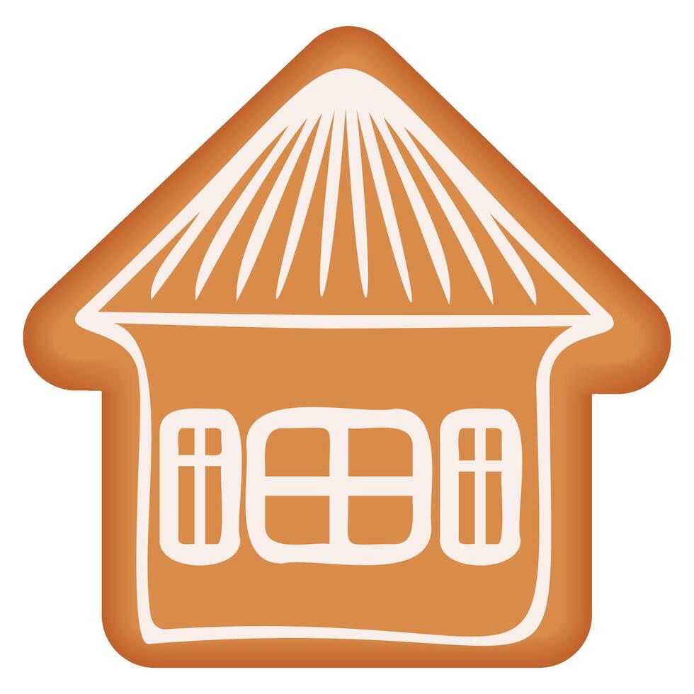 Christmas gingerbread house with icing pattern vector
