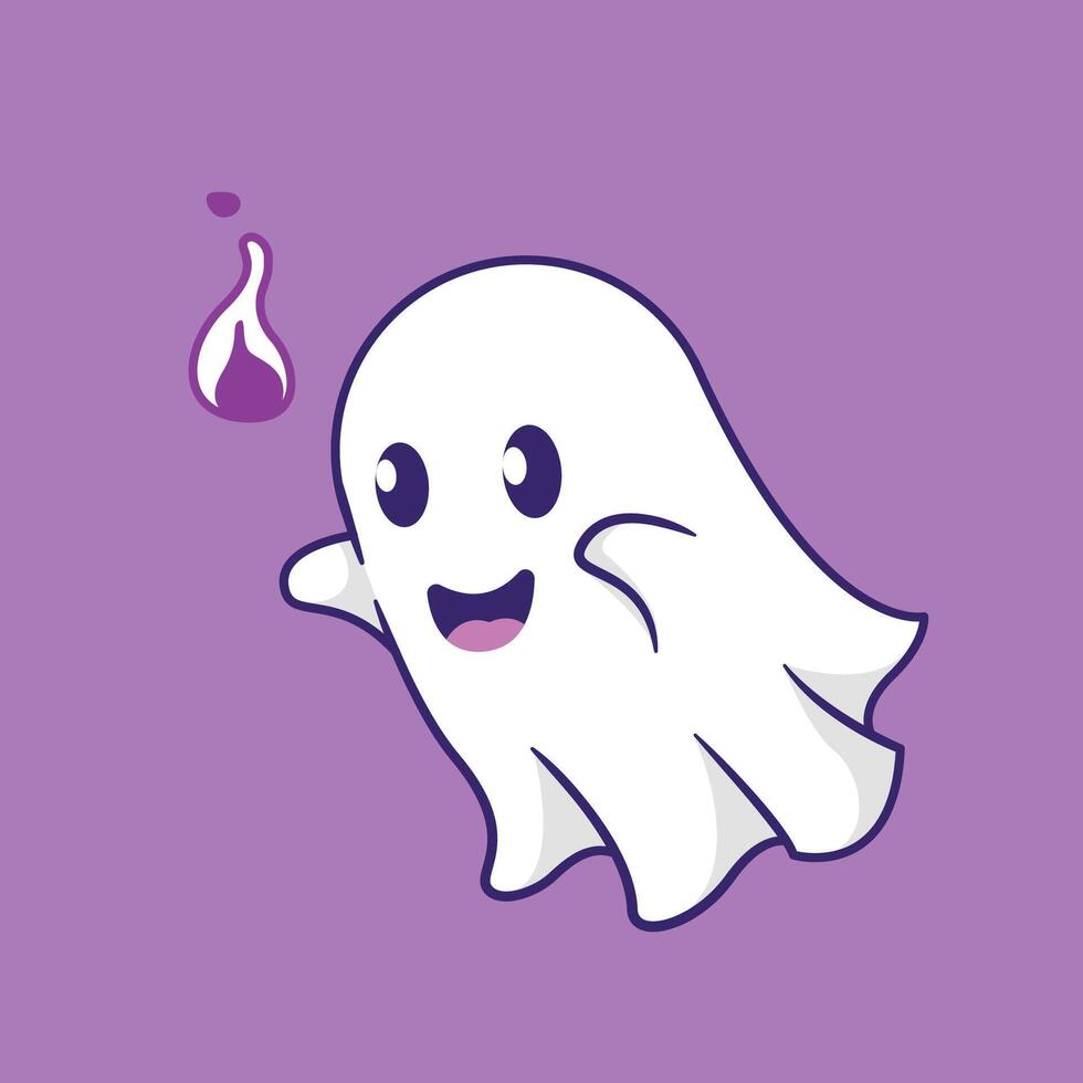 Cute and adorable Halloween ghost , full of cheerful expression with a sweet touch Halloween vector
