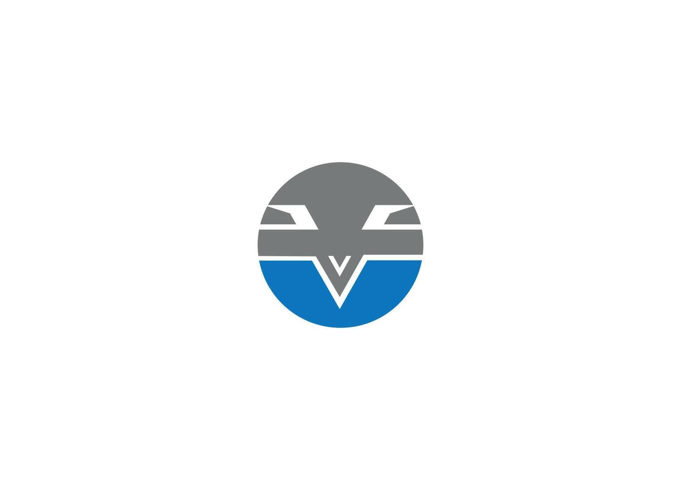 V logo design icon template with white background vector