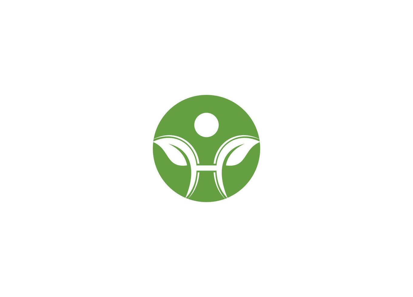 H leaf logo design icon template with white background vector