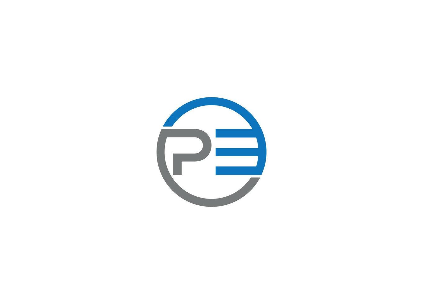 PE logo design icon template with white background vector