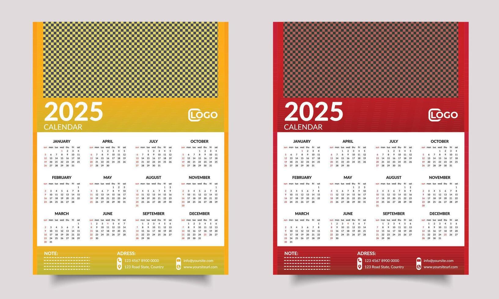 Calendar 2025 design. vector