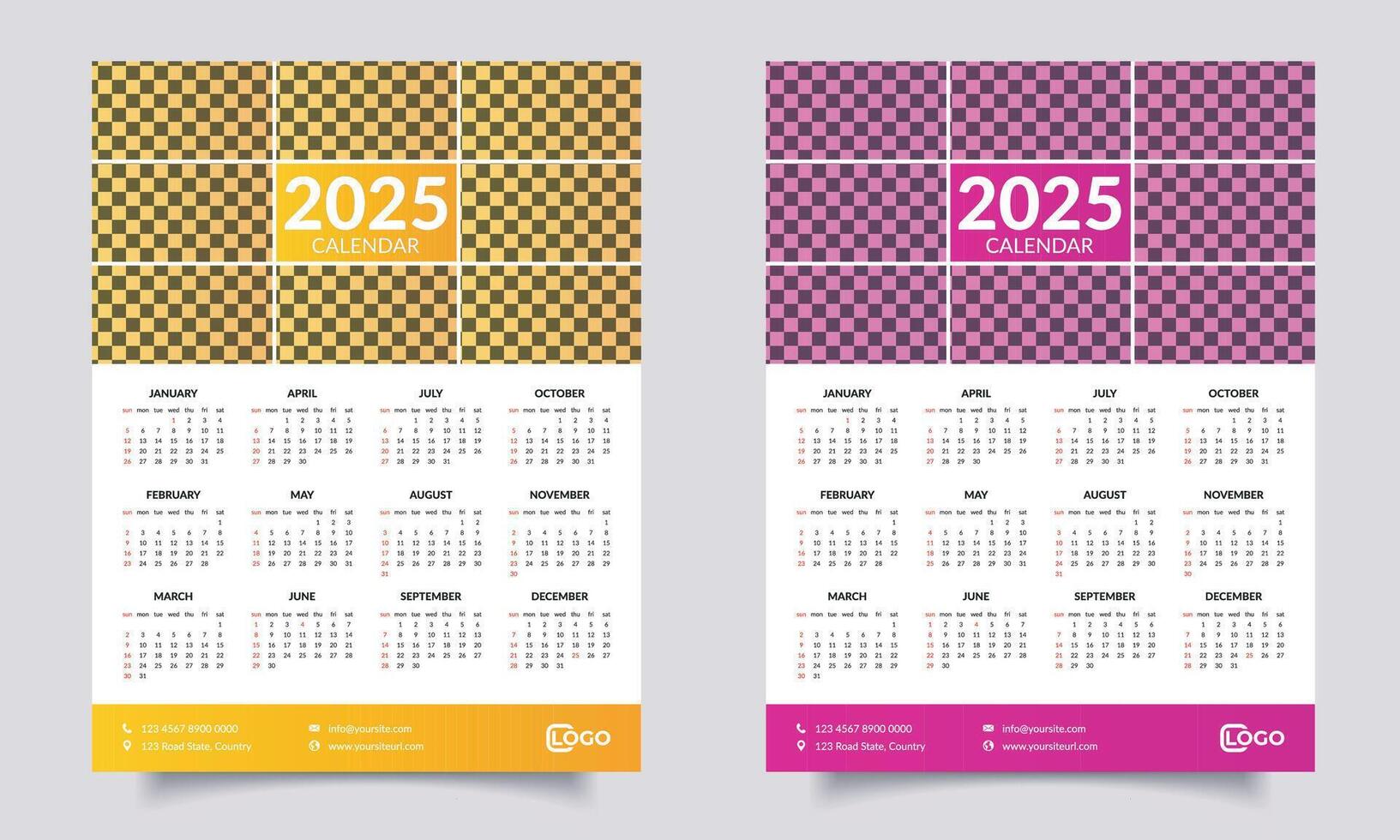 calendar design 2025. Wall Calendar design. vector