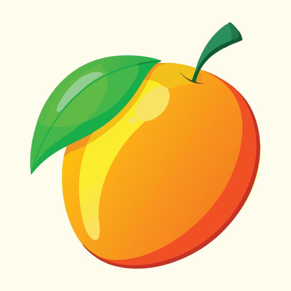 mango colorful fruit. Modern abstract flat style. Natural tropical fruit. vector