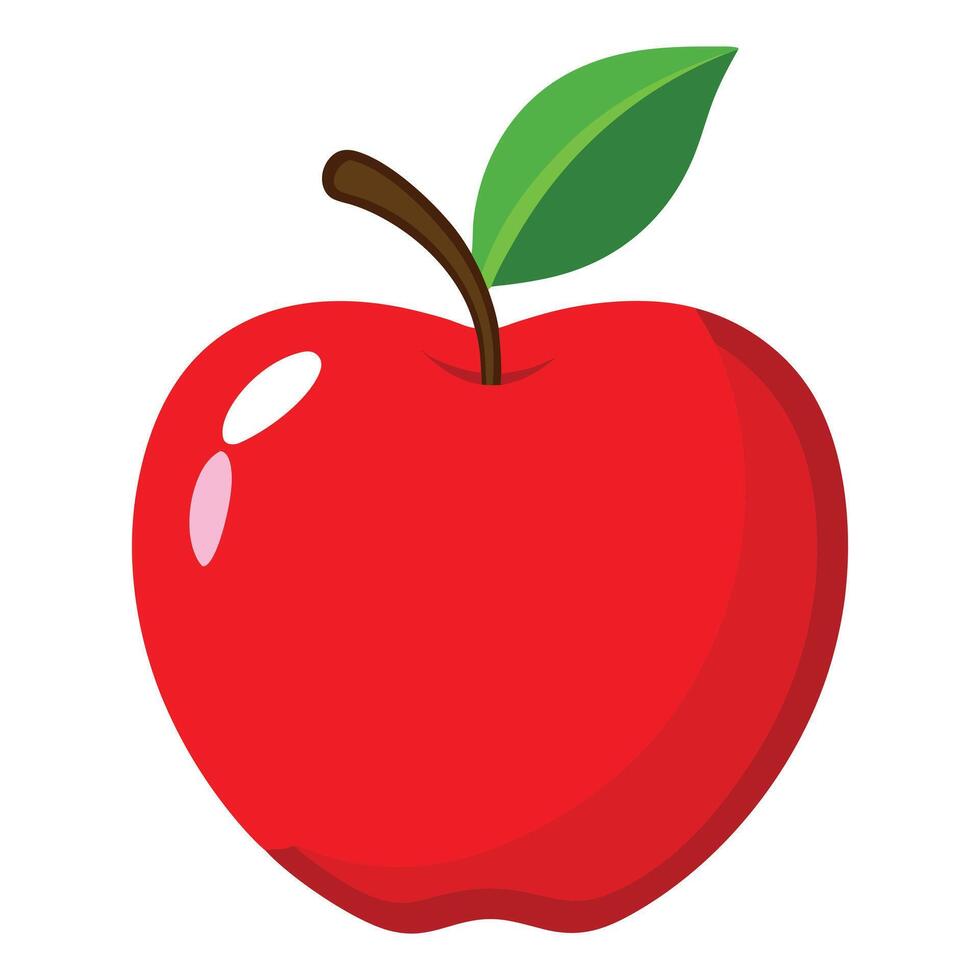 A Red Apple with Green Leaf. vector