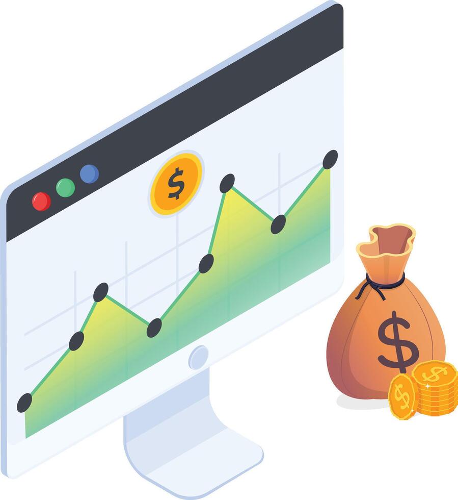 Financial Growth and Profit Analysis vector