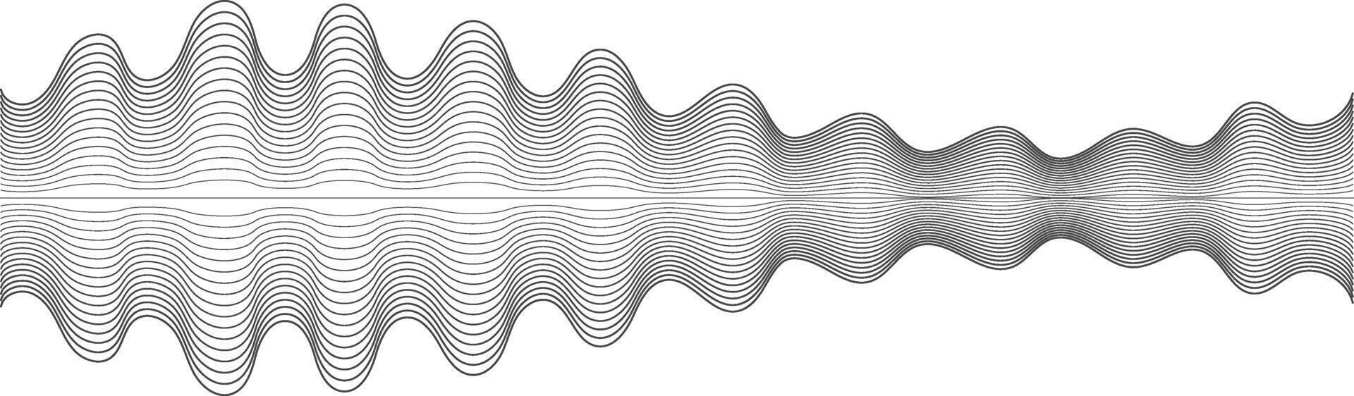 Abstract wave pattern is forming a symmetrical shape, ideal as a design element for projects related to sound, music, vibrations, or technology vector