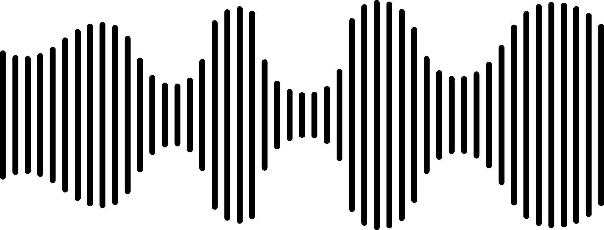 Abstract sound wave illustration with vertical lines of varying widths symbolizing audio levels and frequencies, perfect for multimedia and entertainment projects vector
