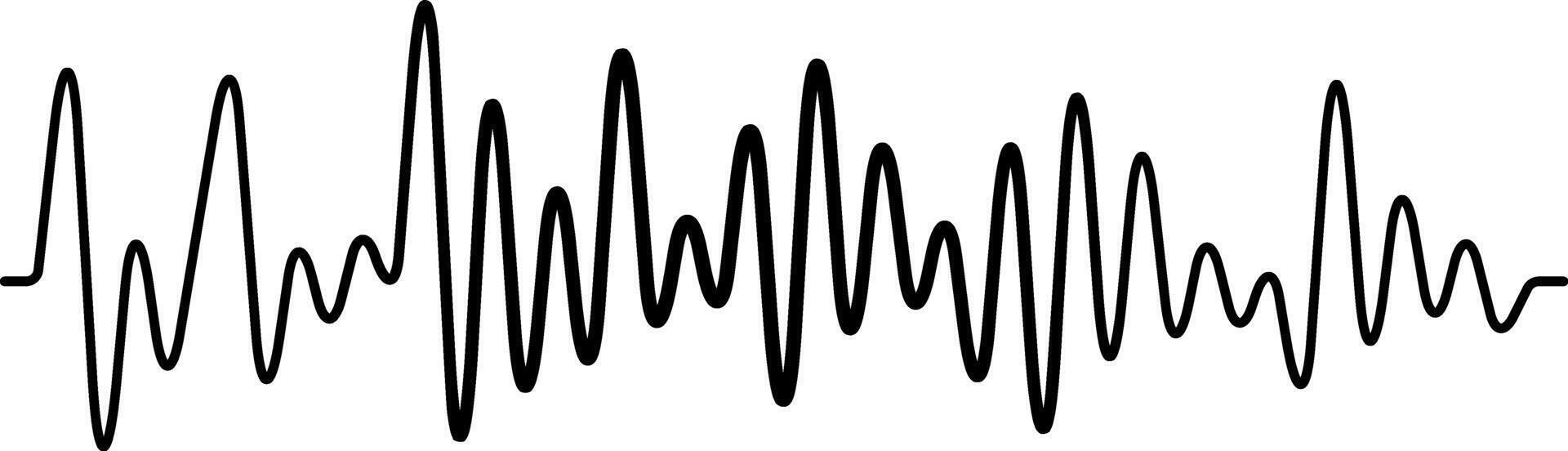 Black sound wave vibrates on a white background, ideal for music, sound, and tech projects vector