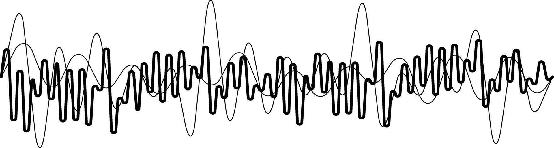 Captivating sound wave design illustrating audio flow on white background, perfect for recording studios or podcasts vector