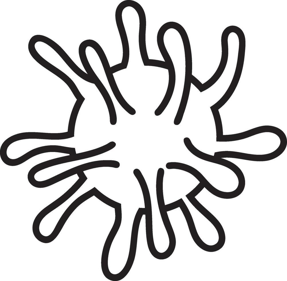 Detailed drawing of virus cell spreading, symbolizing dangerous infection, valuable for explaining health concepts, with black and white design suitable for education and various uses vector