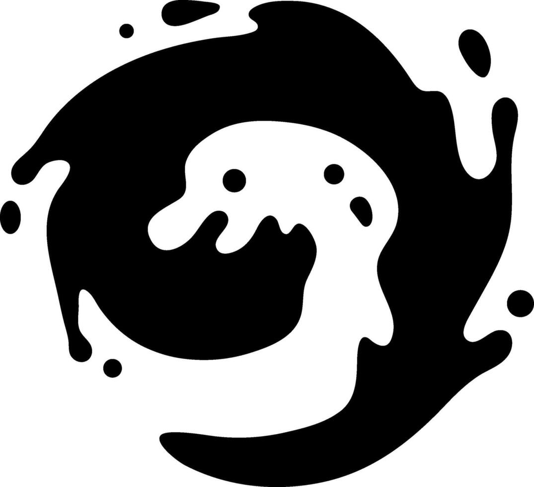 Dynamic black paint swirling in a circle on white background, perfect for creative projects vector