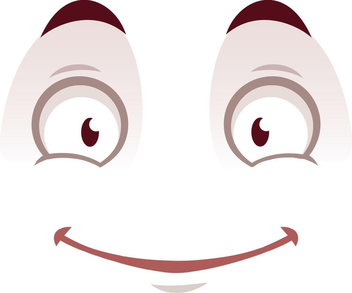 Cartoon face with wide opened eyes and a big smile showing excitement and happiness. Perfect for projects related to emotions vector