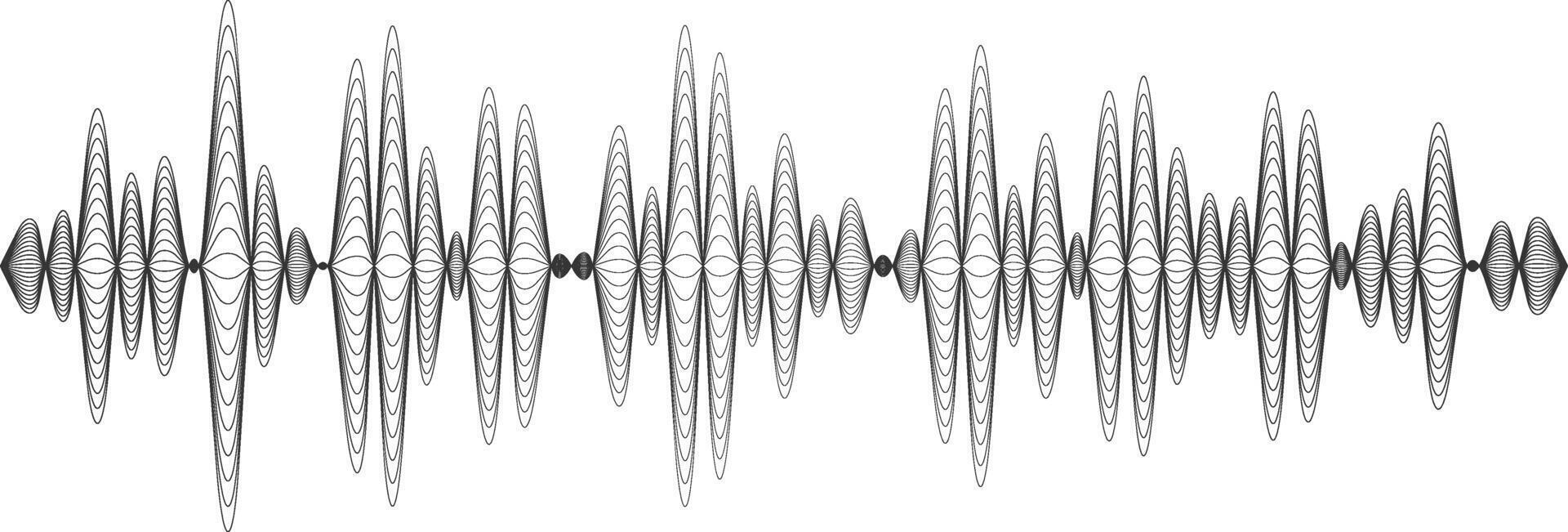 Abstract sound wave visualization showing audio signal flow. Perfect for projects related to music, sound design, podcasts, and audio technology vector