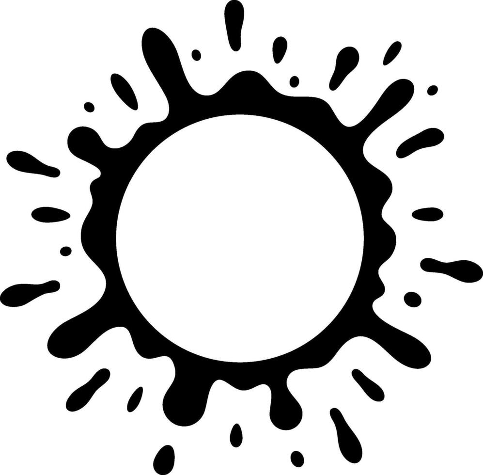 Black ink making a circular splatter with space for text or a design in the center, perfect for a background or design element vector