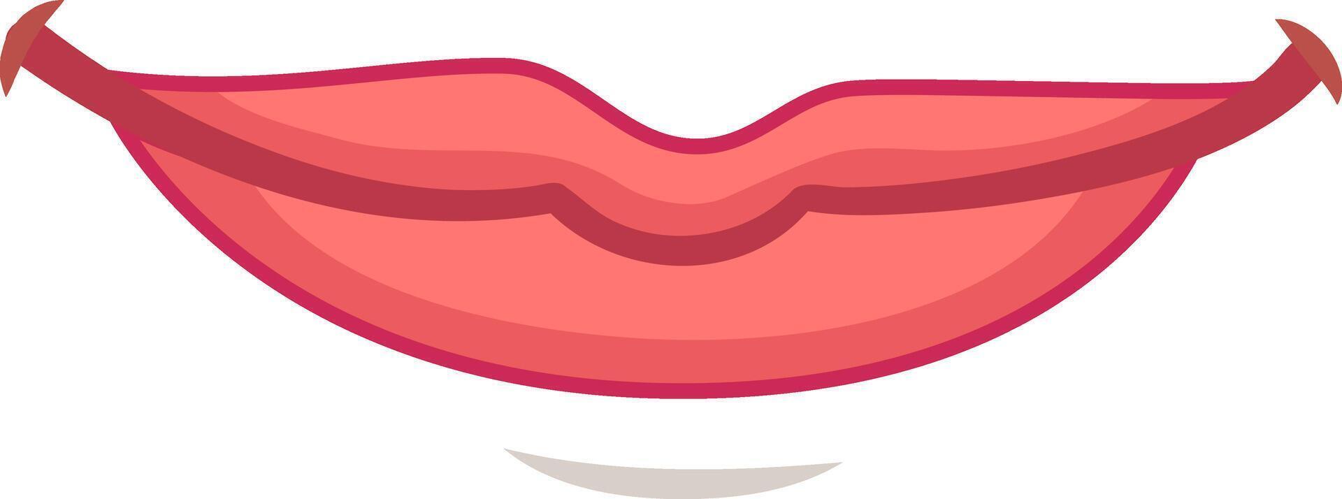 Vibrant cartoon mouth smiles with white teeth, ideal for health and beauty projects. The image features a happy woman with pink lips and a red tongue, conveying oral hygiene messages vector
