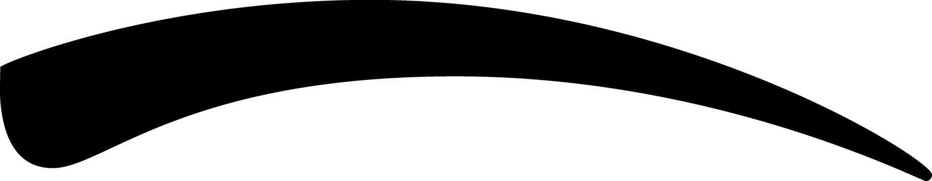 Single black arched eyebrow on white background conveys doubt and skepticism, making it a versatile design element vector
