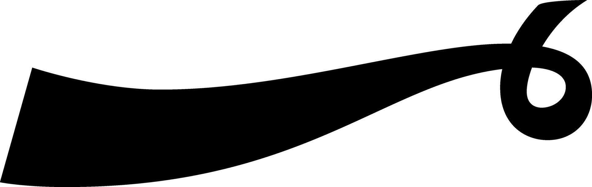 Black ribbon banner gracefully forms the number six, perfect for birthday or anniversary designs. Ideal for elegant celebration projects vector