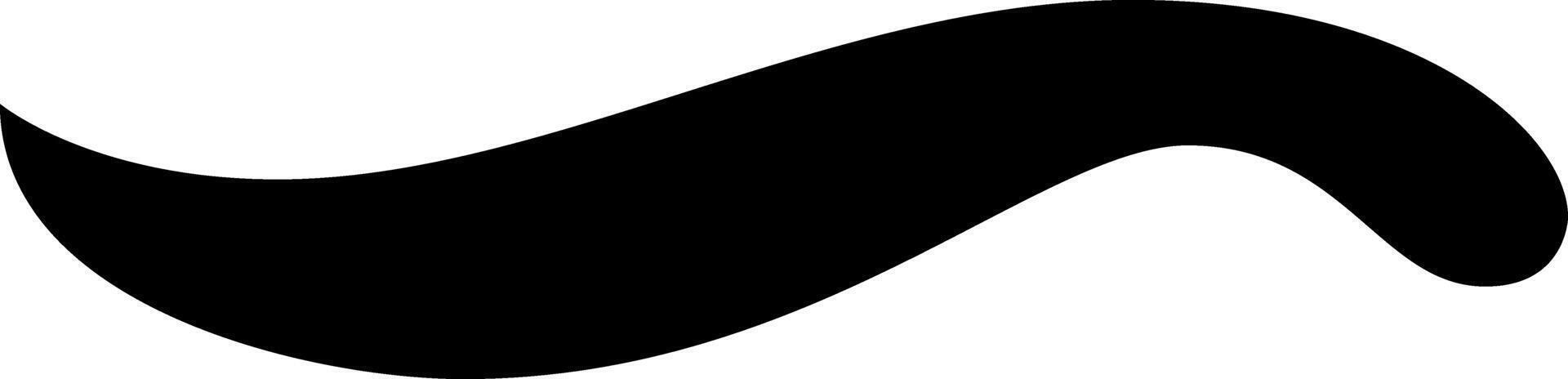 Black wavy shape is extending horizontally, creating a sleek and dynamic design element that can be used for various creative purposes vector