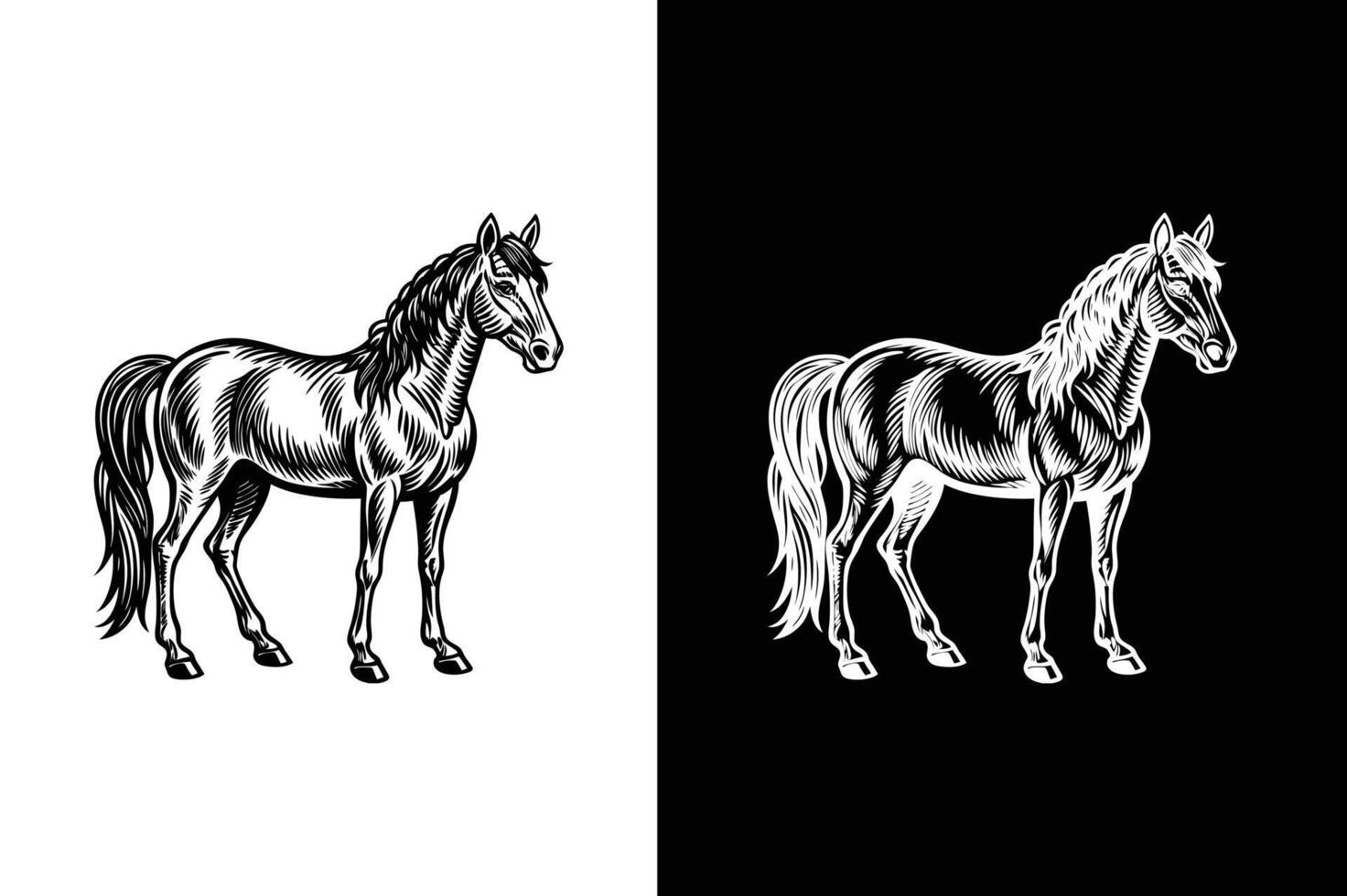Simple Horse Silhouette. Black Flat Illustration vector