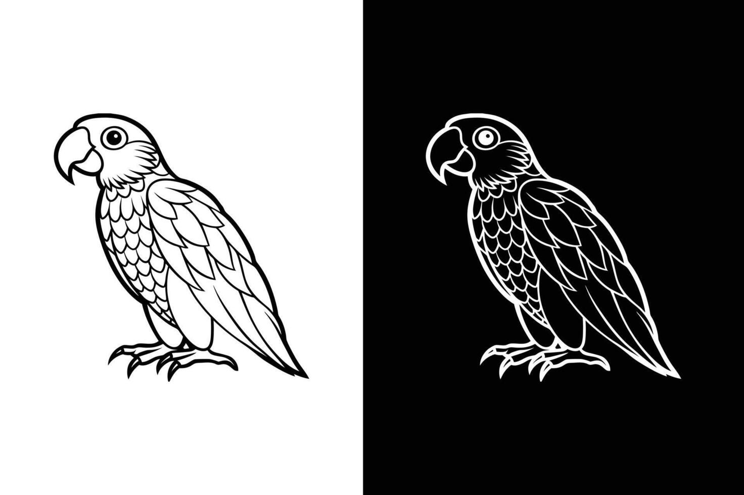 Parrot Line Icon Design. Minimalist Bird for Pet Shops vector