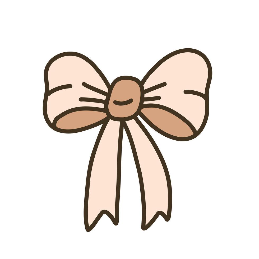 bow for gift wrapping or as decoration, simple illustration in flat style vector