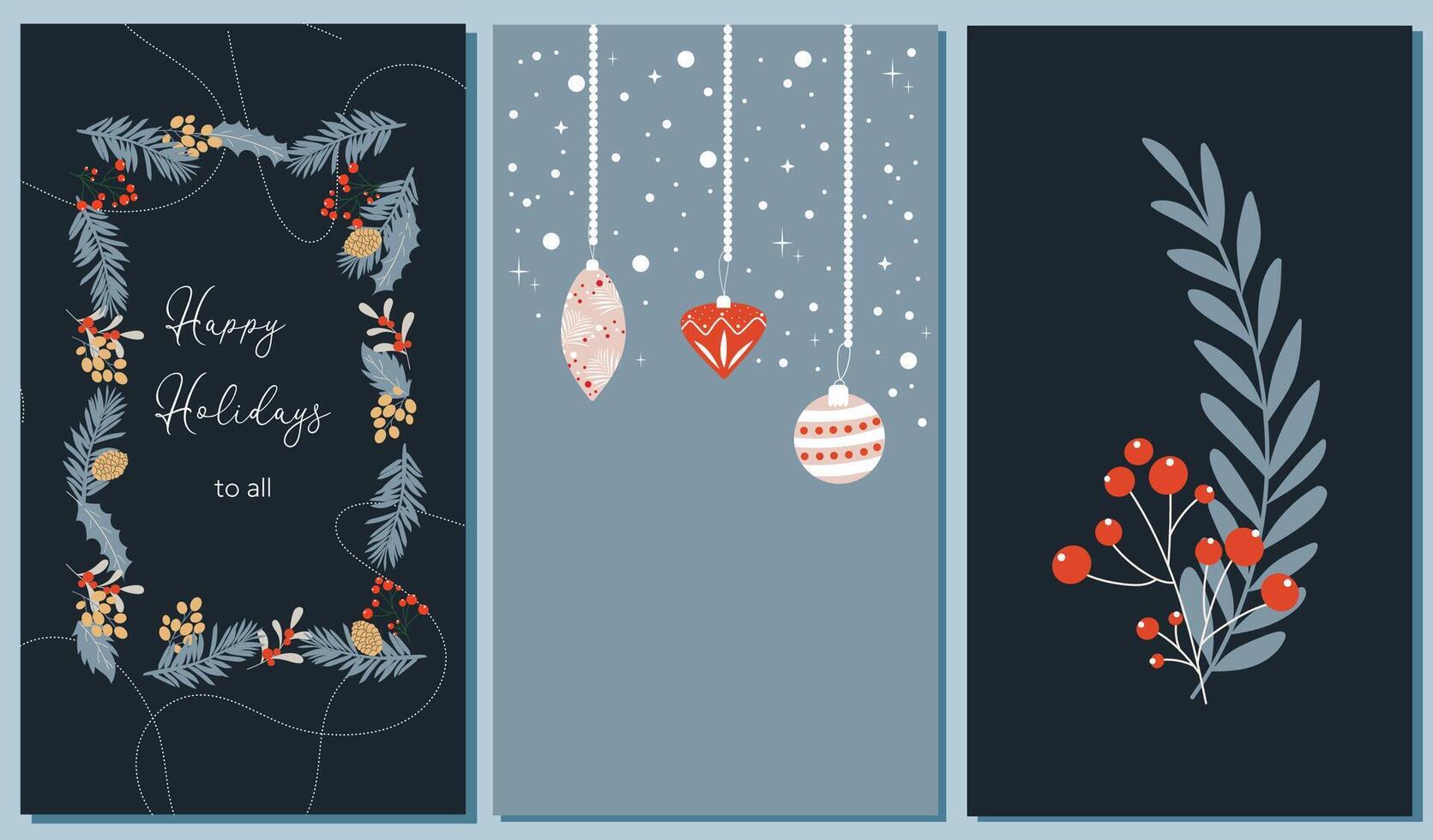 Christmas stories boho template set. Editable design for social media. vector