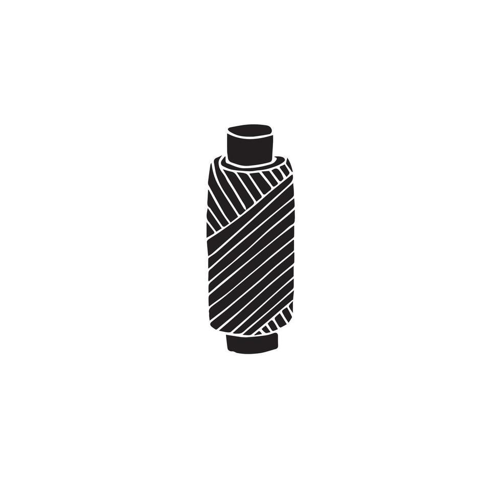 Hand drawn doodle sketch threads spool vector