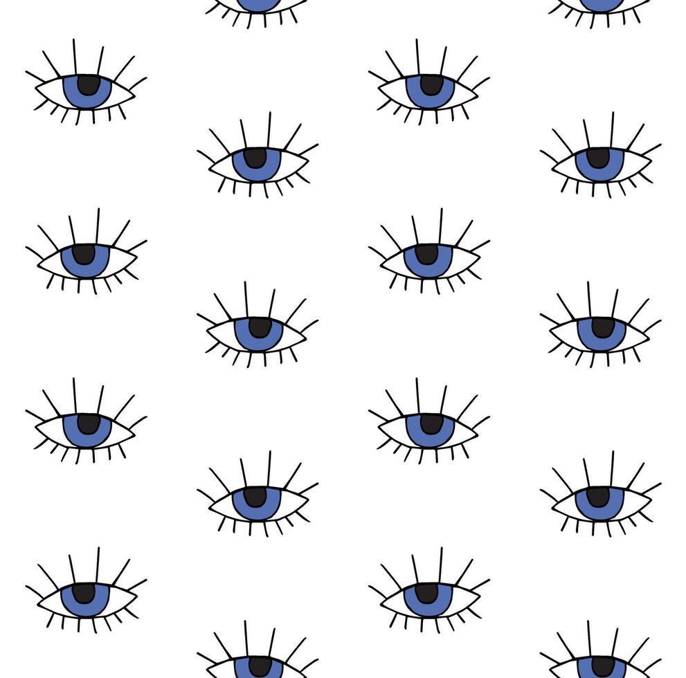 Seamless pattern of sketch eyes vector