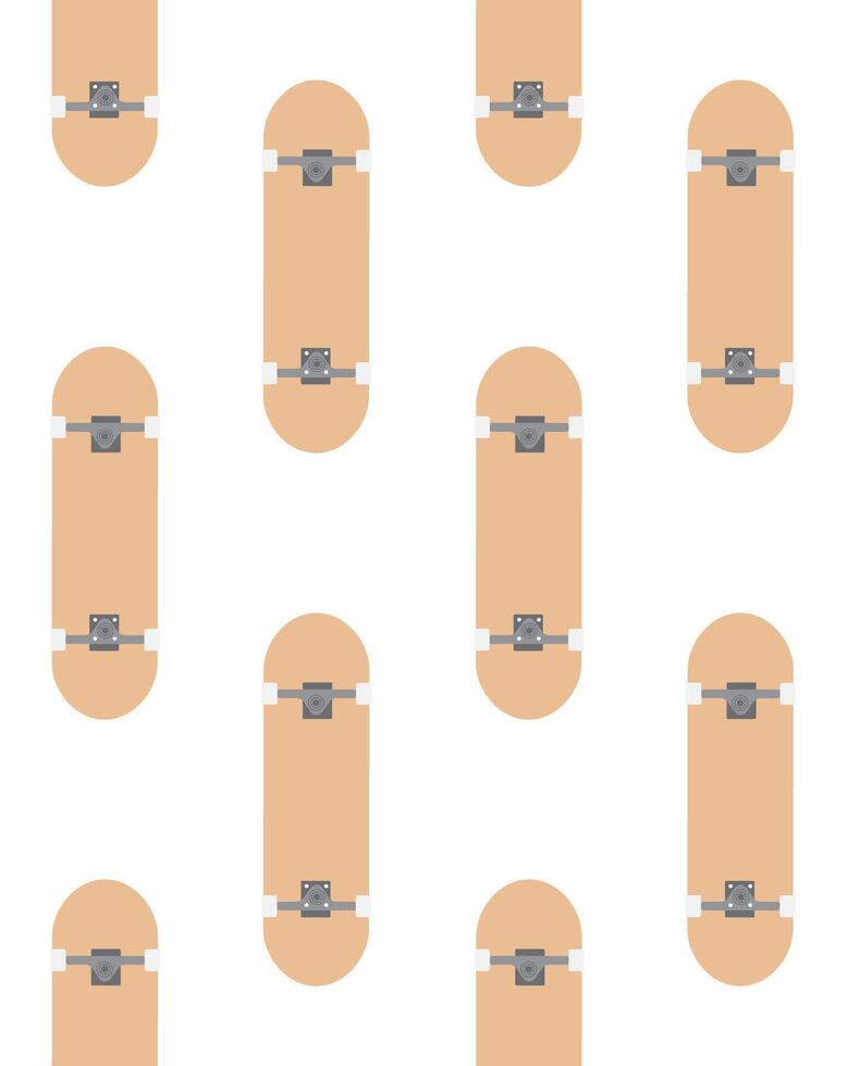Seamless pattern of flat skateboard vector