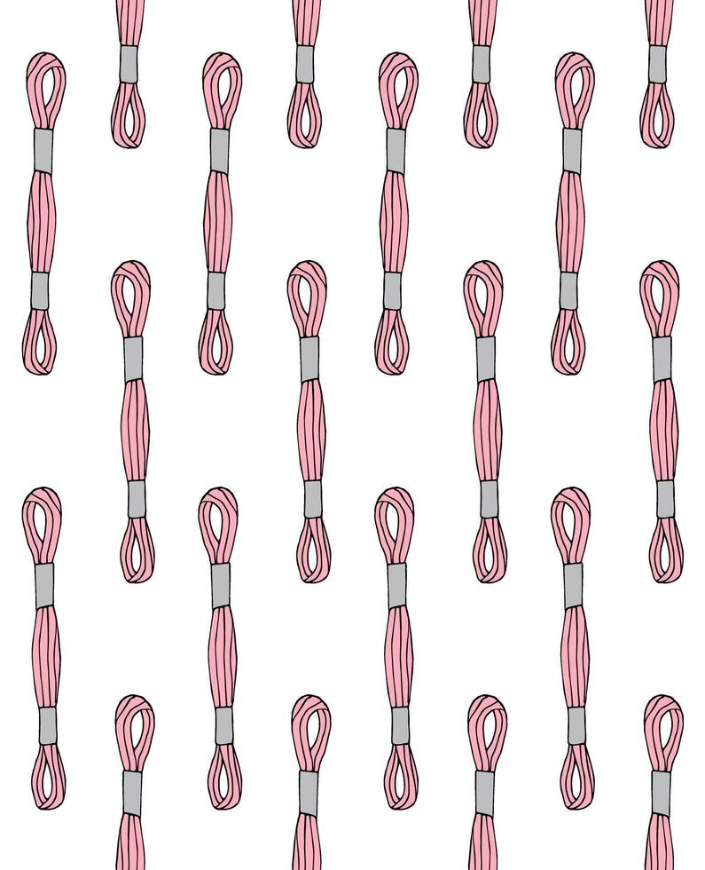 Seamless pattern of embroidery floss thread vector