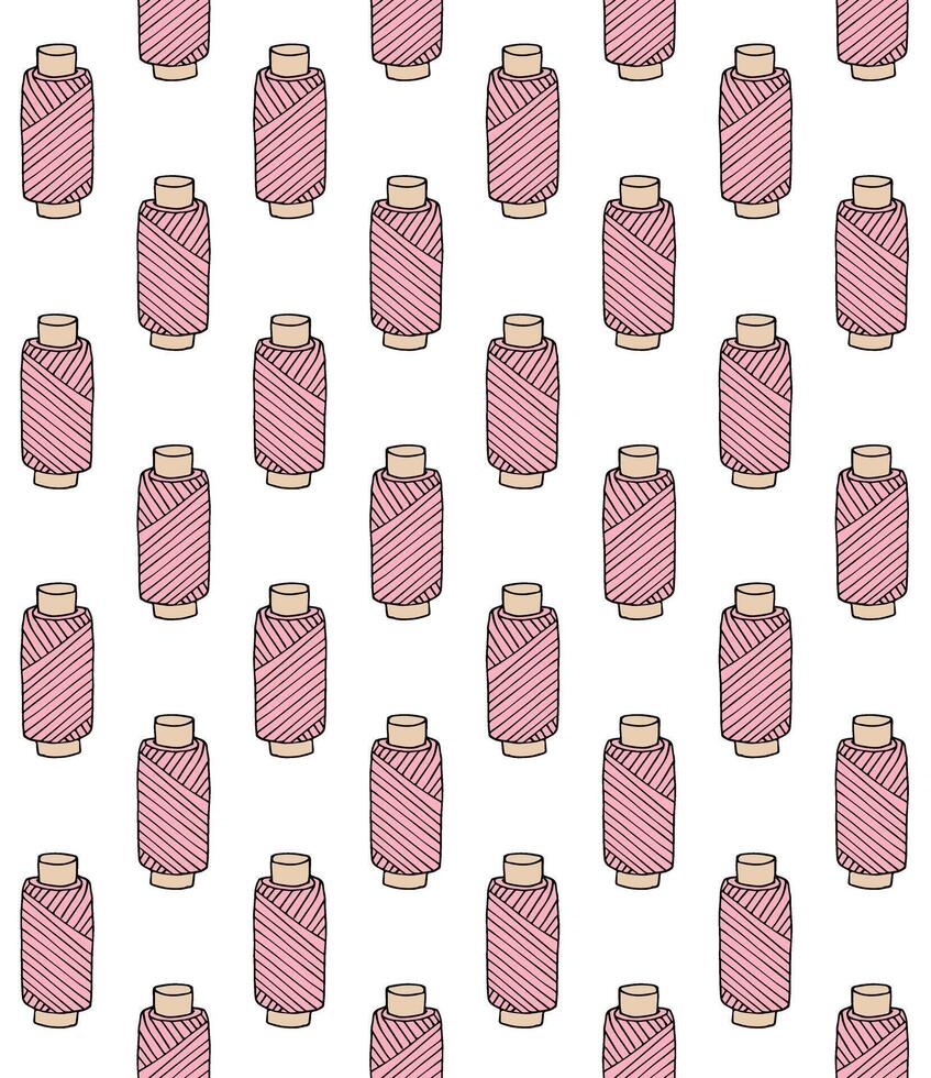 Seamless pattern of sketch threads vector