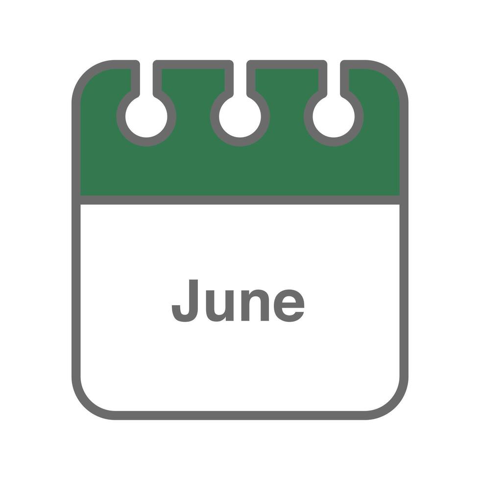 June icon . Daily, monthly, yearly calendar icon vector