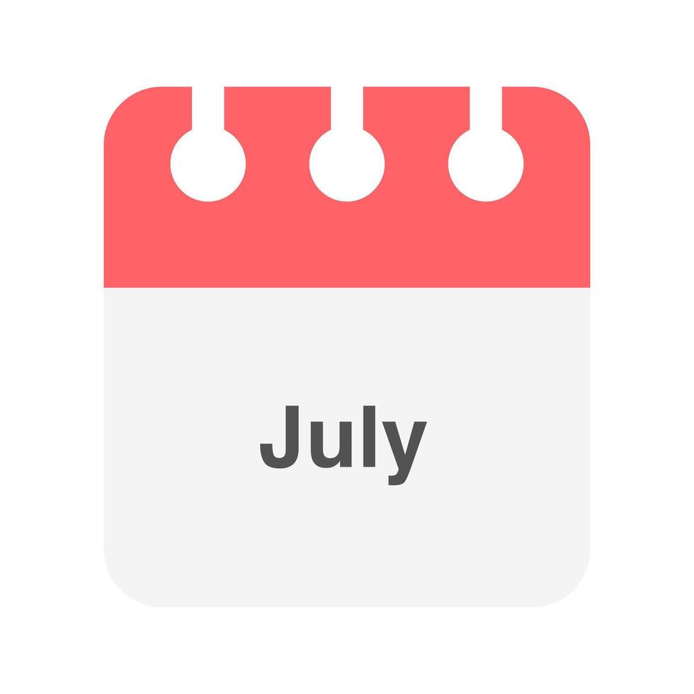 July icon . Daily, monthly, yearly calendar icon vector