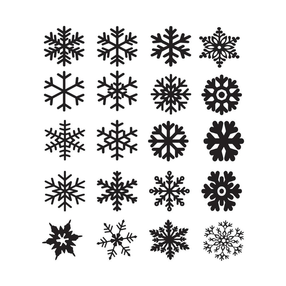 snowflake icon set vector
