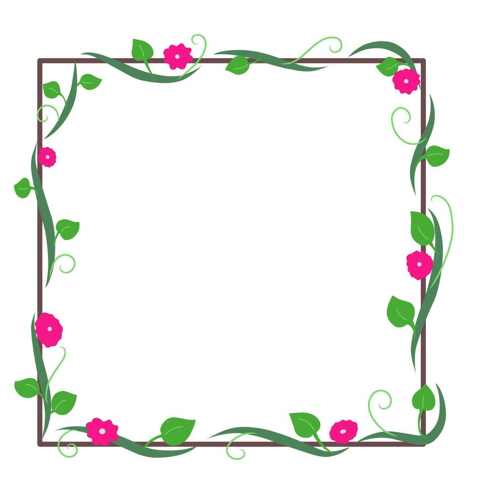 Flower vine plant cartoon border clipart illustration vector