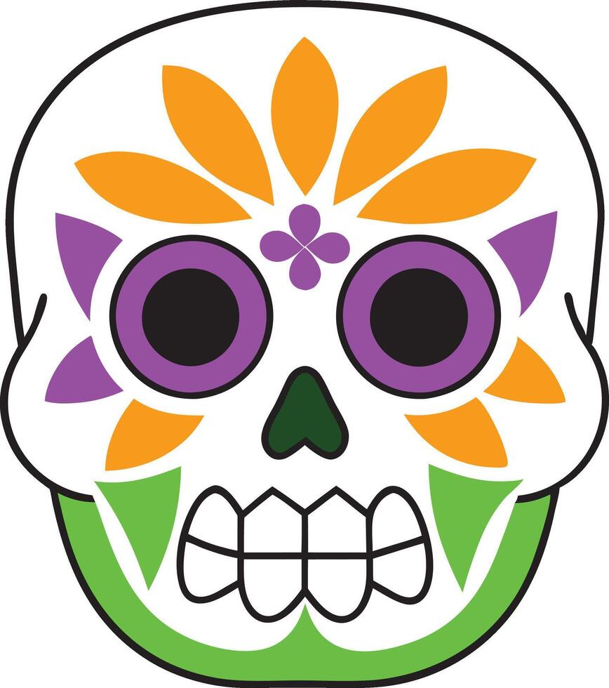 Vibrant Calavera Skull Design for Day of the Dead vector