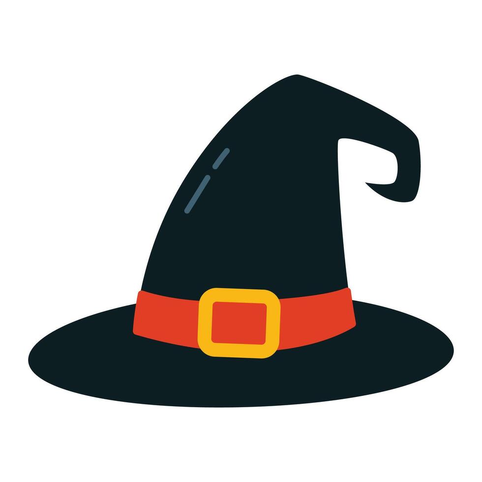 hand drawn witch hat illustration on the white vector