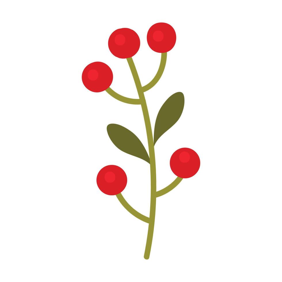 Christmas berries icon in flat style isolated vector