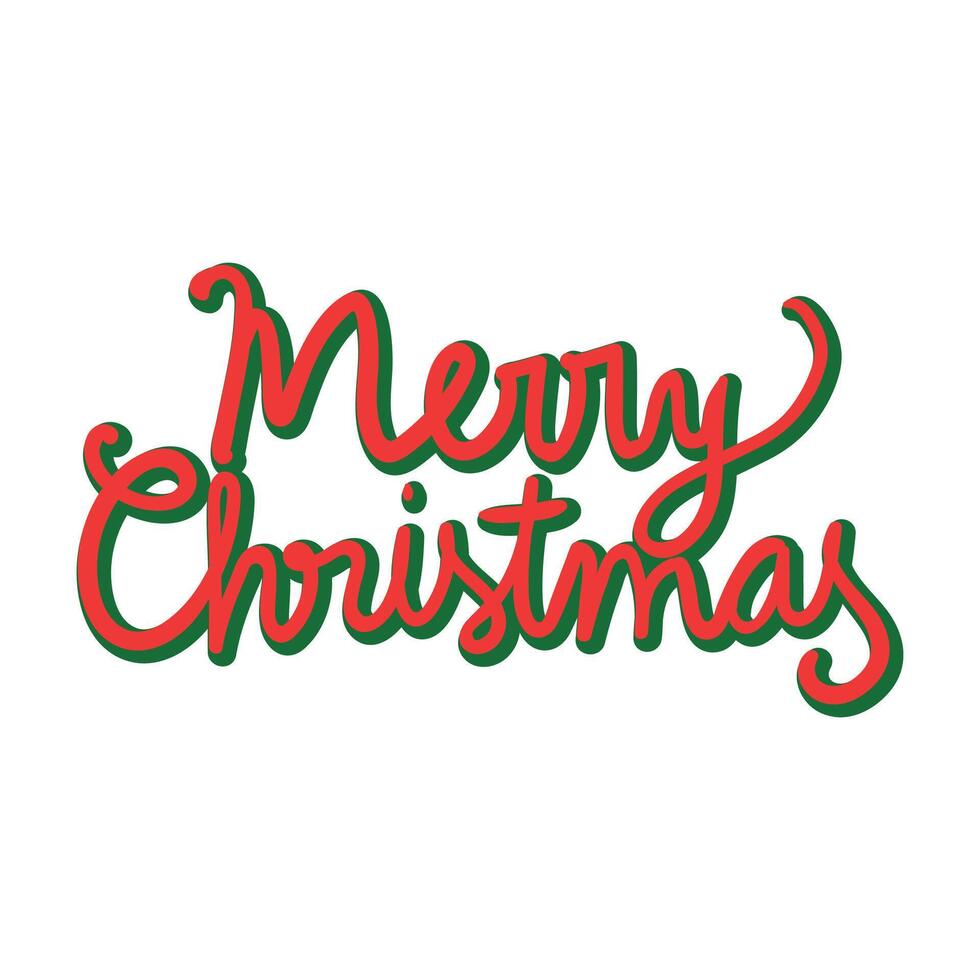 Merry Christmas Hand Lettering on a white vector