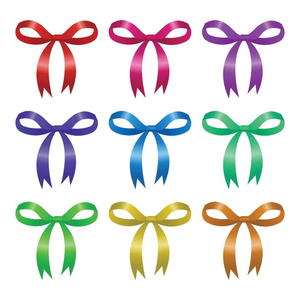 Ribbon bow clipart design collection vector
