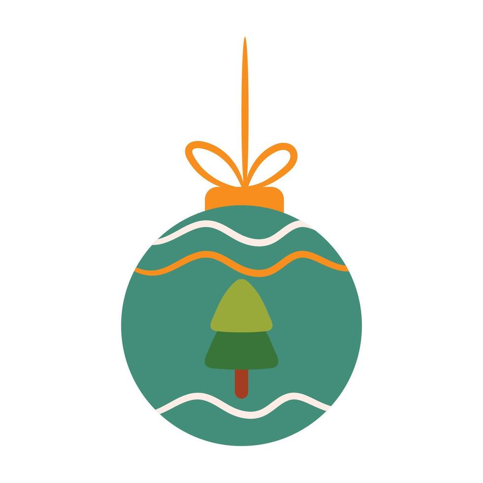 christmas balls in flat design on white background vector