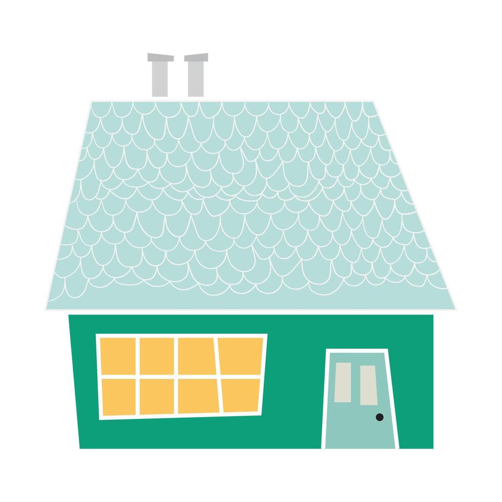 Hand drawn houses flat design illustration on white background vector