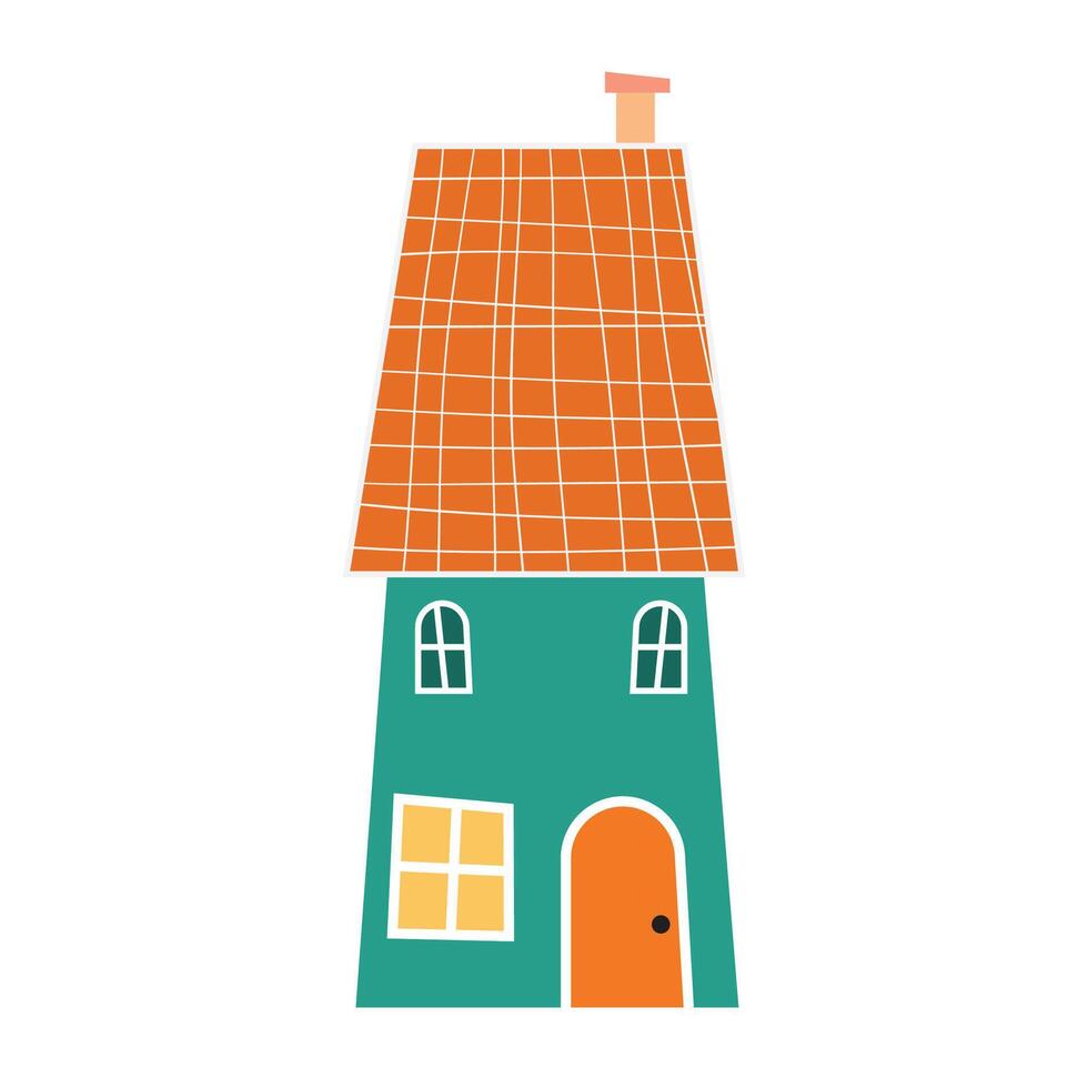 Hand drawn houses flat design isolated vector