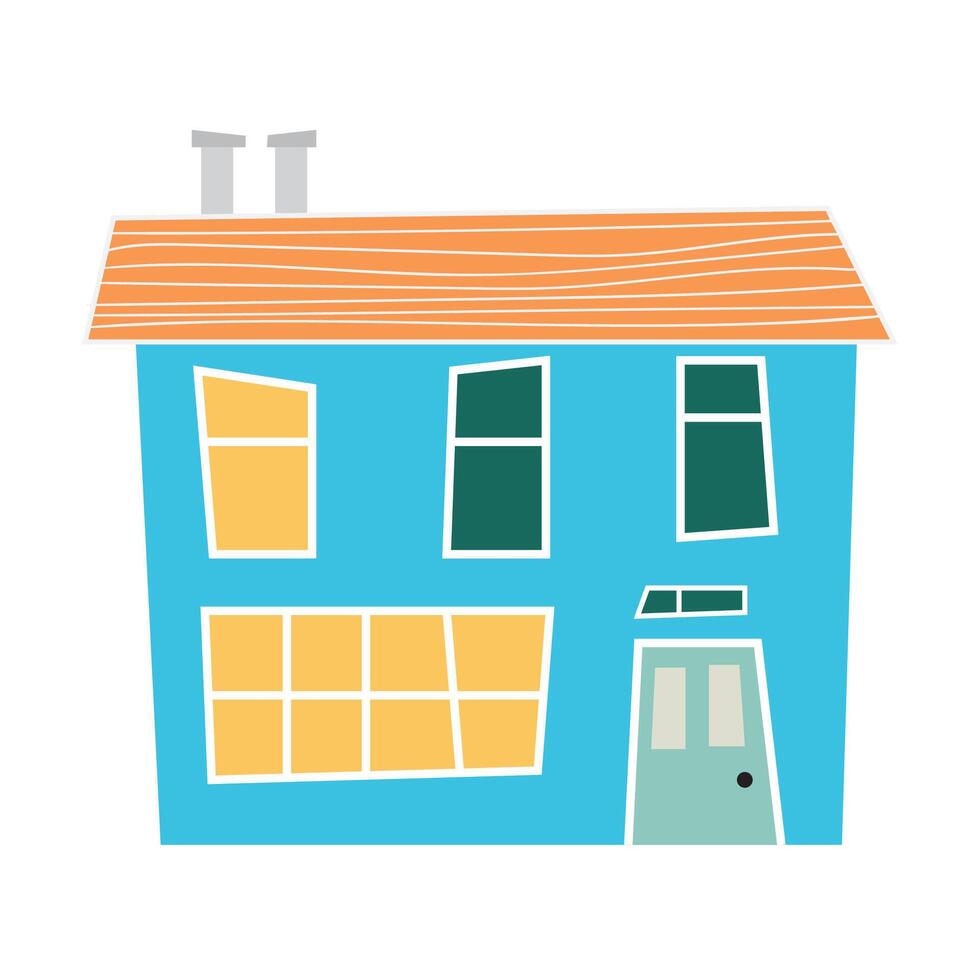Hand drawn houses flat design on white vector